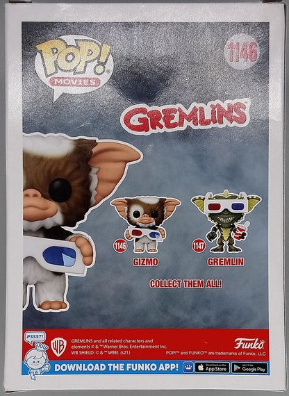 1146 Gizmo (w/ 3D Glasses) - Flocked - Gremlins Funko POP - Box Damaged