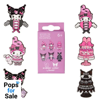 Paramount by Loungefly Enamel Pins Blind Box My Melody and Kuromi Pink and Black Assortment (12)
