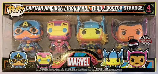 [4 Pack] Captain America-Iron Man-Thor Blacklight - Marvel Funko POP