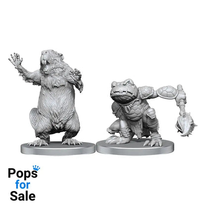 Pathfinder Deep Cuts Unpainted Miniatures Boggard Scout & Castoroides Miniature Gaming & Tabletop