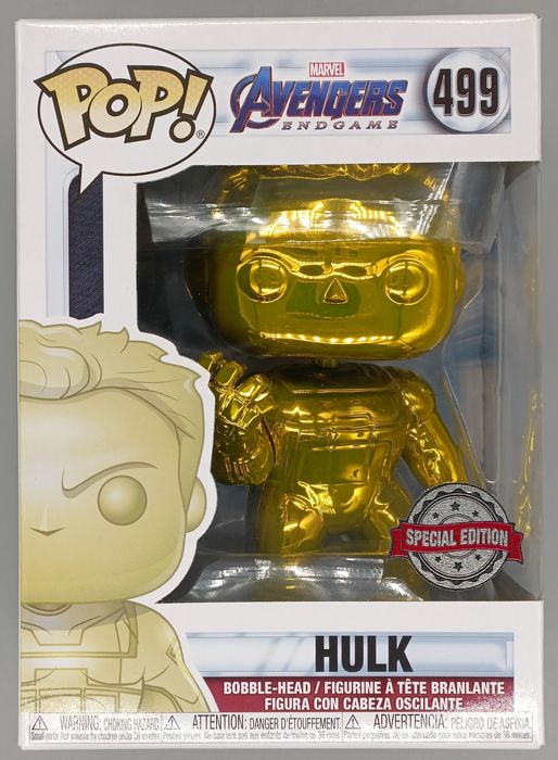 499 Hulk (w Gauntlet Yellow) Chrome Marvel Avengers Funko POP - Box Damaged