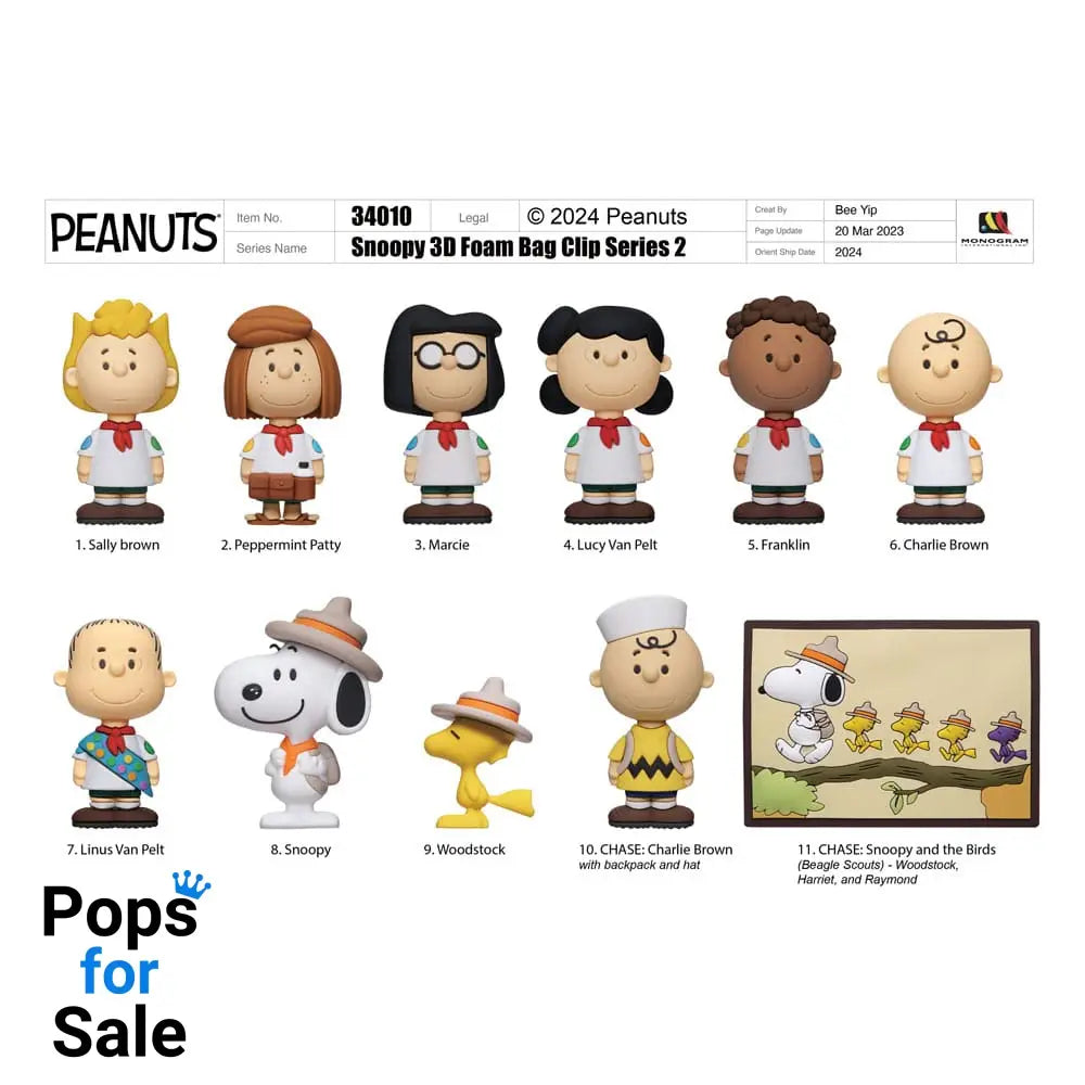 Peanuts 3D PVC Bag Clips Snoopy Series 2 Display (24)