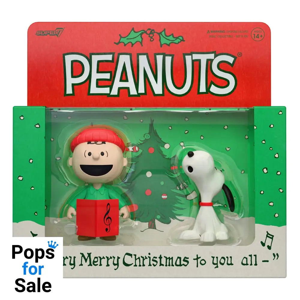 Peanuts ReAction Action Figures 2-Pack Brown and Snoopy (Caroling) 10 cm