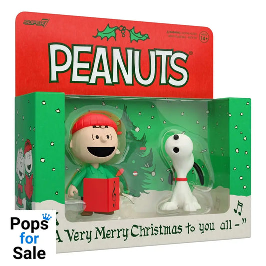 Peanuts ReAction Action Figures 2-Pack Brown and Snoopy (Caroling) 10 cm