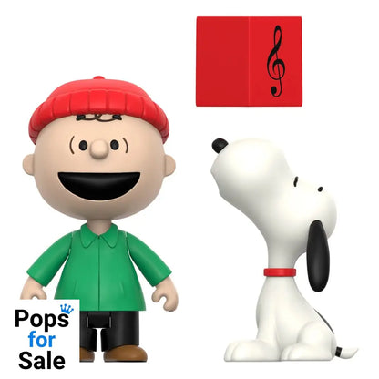 Peanuts ReAction Action Figures 2-Pack Brown and Snoopy (Caroling) 10 cm