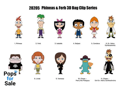 Phineas and Ferb 3D Foam Bag Clips Series 1 Display (24)