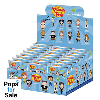 Phineas and Ferb 3D Foam Bag Clips Series 1 Display (24) Keyrings,Blind Boxes