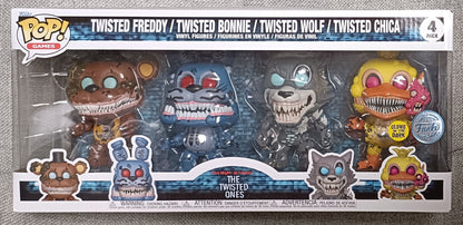 4 Pack Twisted Freddy/Twisted Bonnie/Twisted Wolf/Twisted Chica (GITD) Five Nights at Freddy's The Twisted Ones - Funko POP - Box Damaged