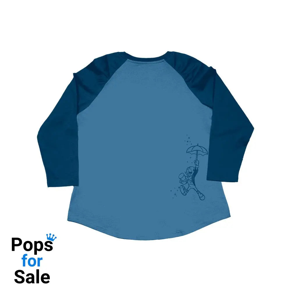 Pinocchio by Loungefly Tee T-Shirt Unisex Blue Fairy Shirred Raglan Size L