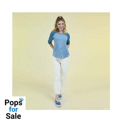 Pinocchio by Loungefly Tee T-Shirt Unisex Blue Fairy Shirred Raglan Size M