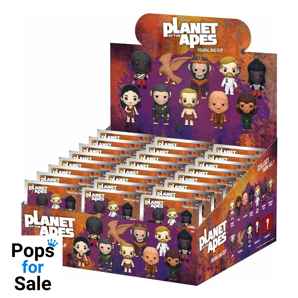Planet of the Apes 3D Foam Bag Clips Series 1 Display (24) Keyrings,Blind Boxes