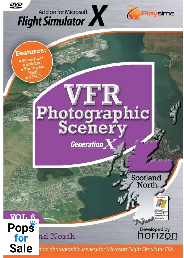 Playsims Publishing VFR Photographic Scenery Generation X - Volume 6 Scotland North for FSX