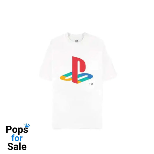 PlayStation T-Shirt Logo White Loose Fit Size M
