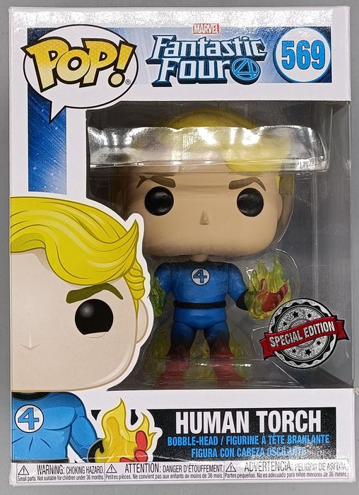 #569 Human Torch (w/ Flames) - Marvel Fantastic Four Box Damaged Funko POP