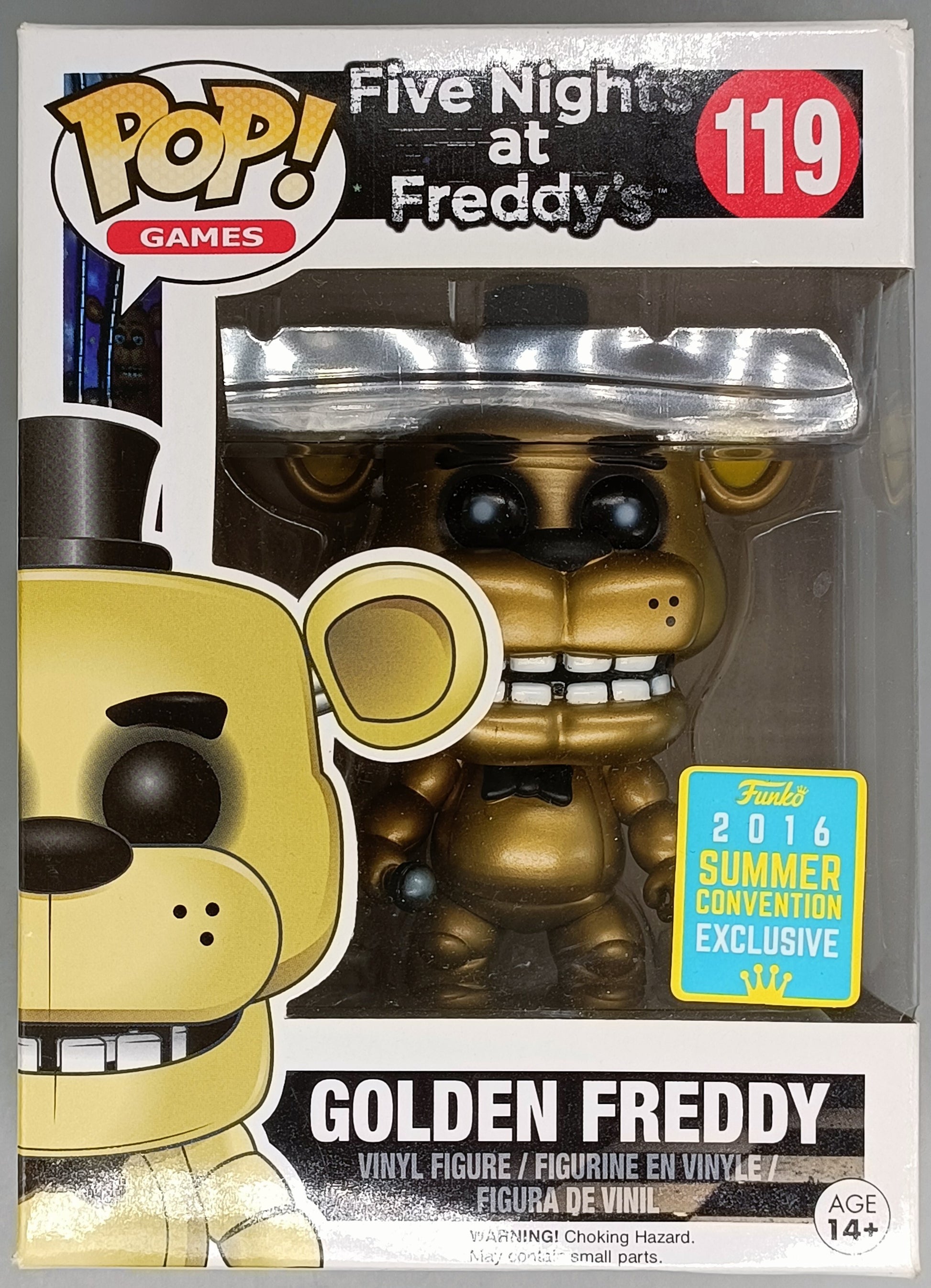 119 Golden Freddy - Five Nights At Freddys - 2016 Con - Box Damaged Funko POP
