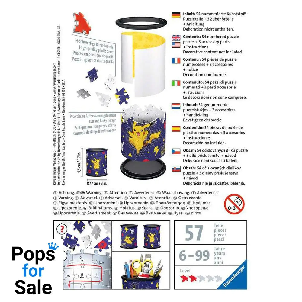 Pokémon 3D Puzzle Pencil Holder (54 pieces)