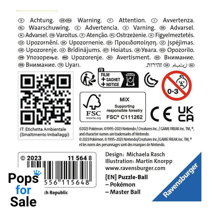 Pokémon 3D Puzzle Pokéballs: Master Ball (55 pieces)