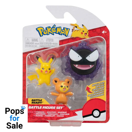 Pokémon Battle Figure 3-Pack Teddiursa, Pikachu #9, Gastly 5 cm