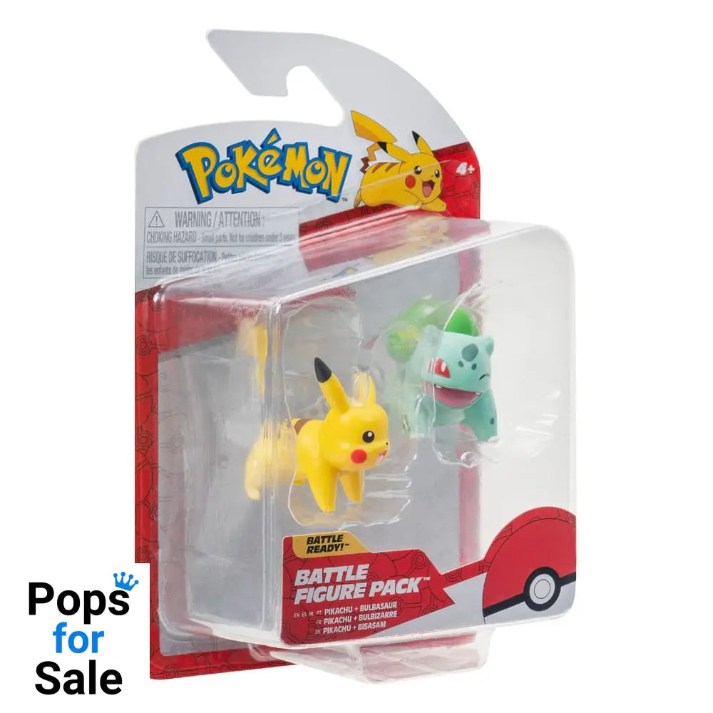 Pokémon Battle Figure First Partner Set Figure 2-Pack Bulbasaur #2, Pikachu #1