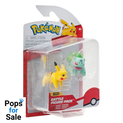 Pokémon Battle Figure First Partner Set Figure 2-Pack Bulbasaur #2, Pikachu #1