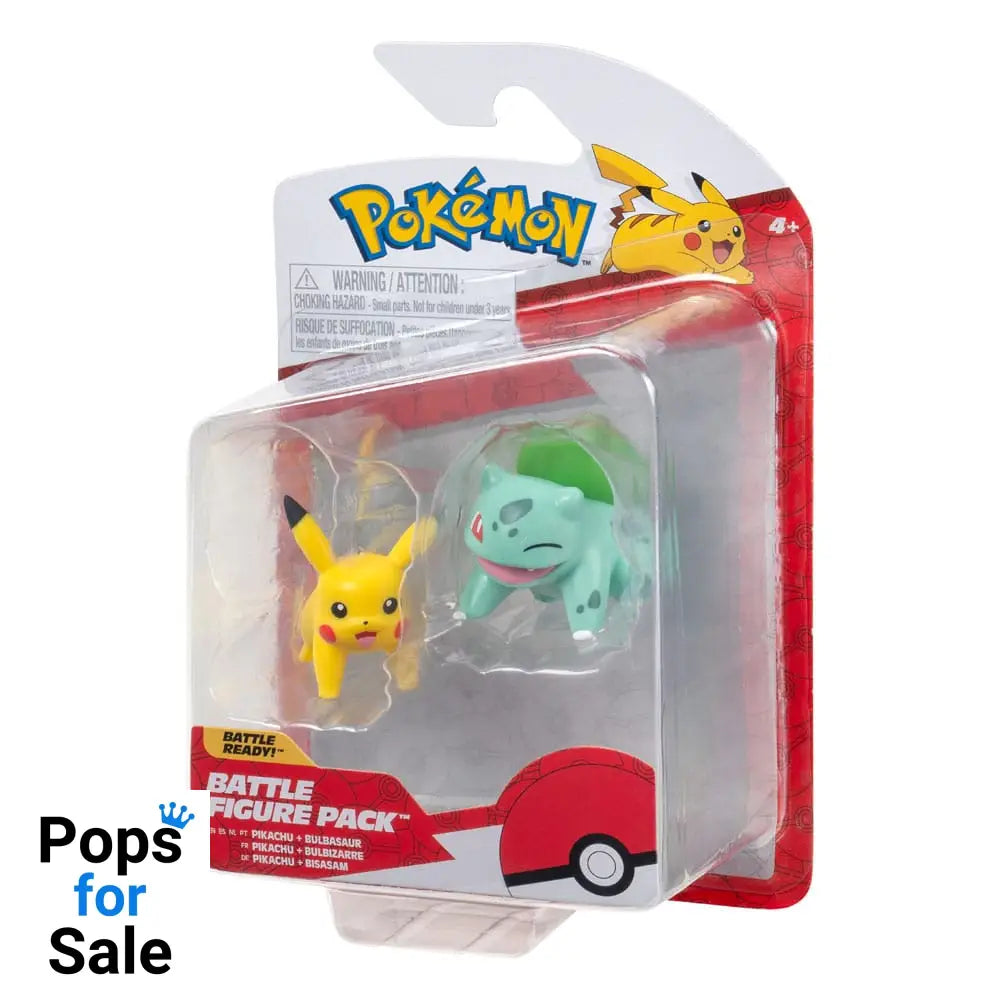 Pokémon Battle Figure First Partner Set Figure 2-Pack Bulbasaur #2, Pikachu #1