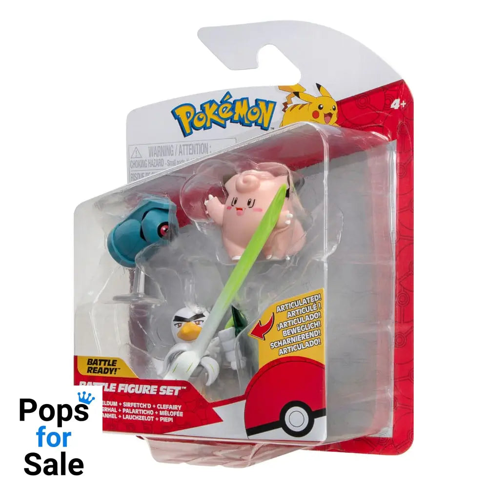 Pokémon Battle Figure Set 3-Pack Clefairy, Beldum, Sirfetch'd 5 cm