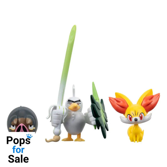 Pokémon Battle Figure Set 3-Pack Fennekin Lechonk Sirfetch’d 5 cm Action figures
