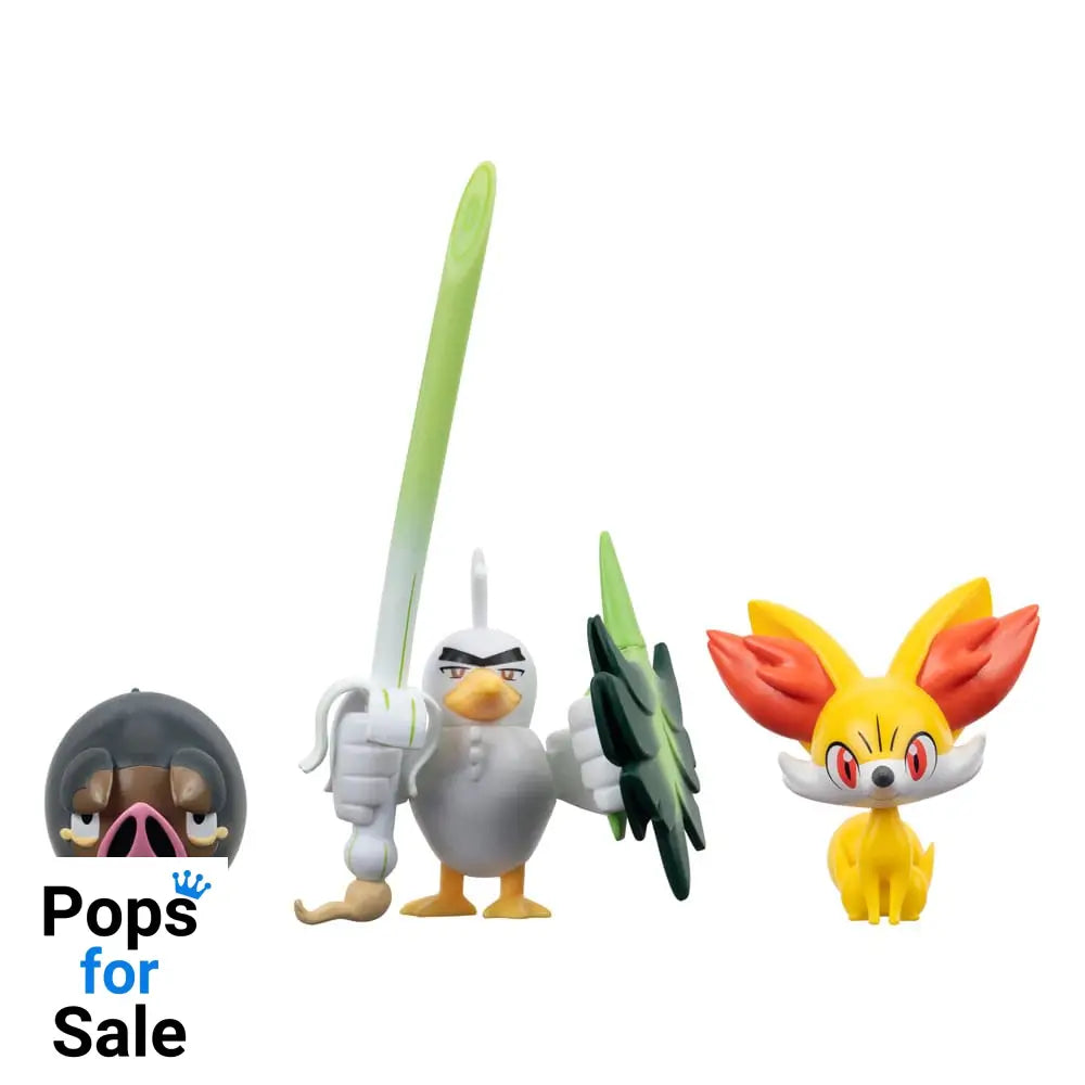Pokémon Battle Figure Set 3-Pack Fennekin Lechonk Sirfetch’d 5 cm Action figures