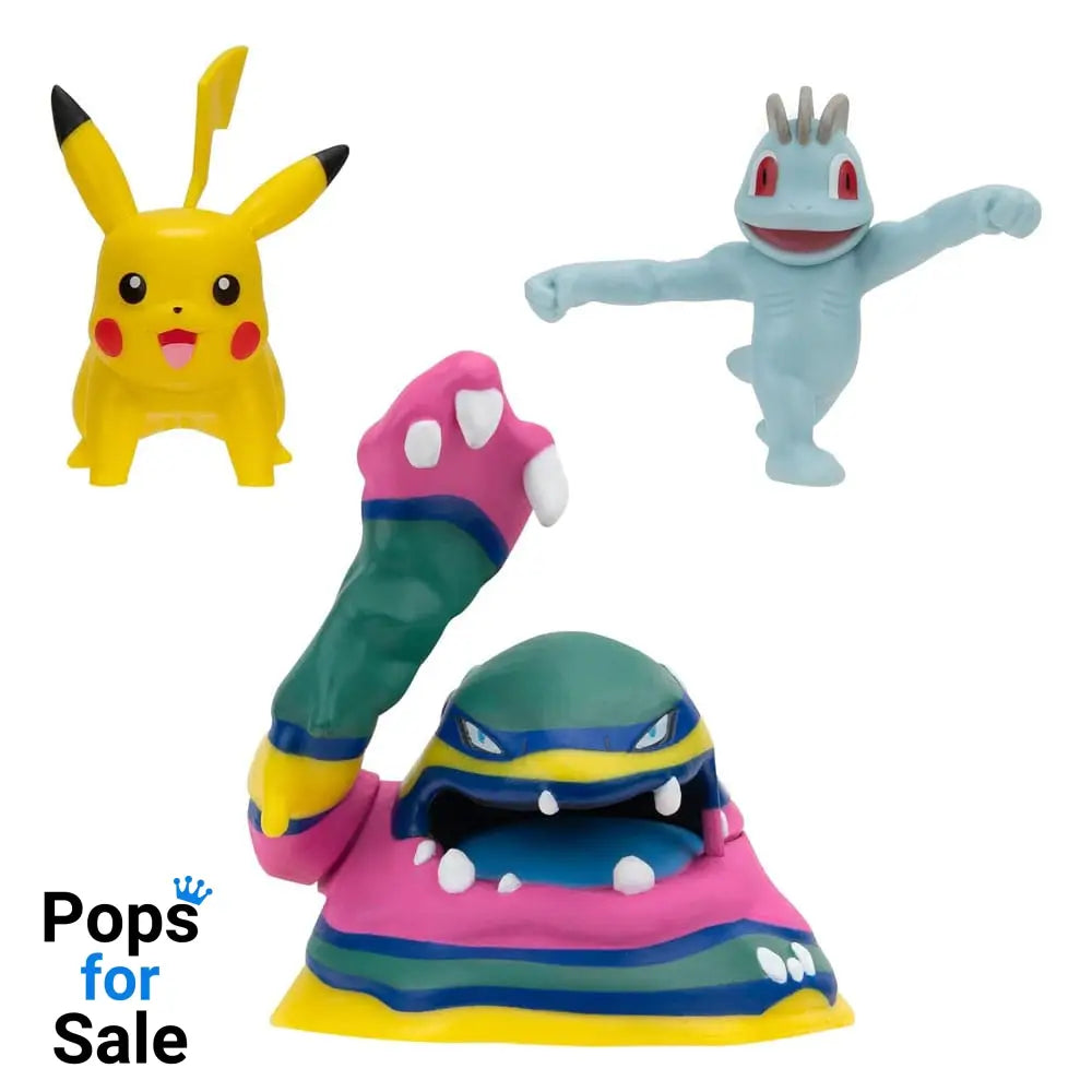 Pokémon Battle Figure Set 3-Pack Machop Pikachu #1 Alolan Muk 5 cm Action figures