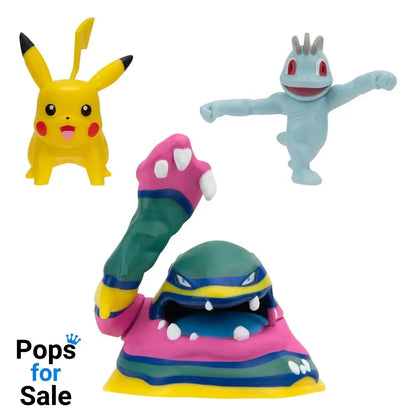 Pokémon Battle Figure Set 3-Pack Machop Pikachu #1 Alolan Muk 5 cm Action figures
