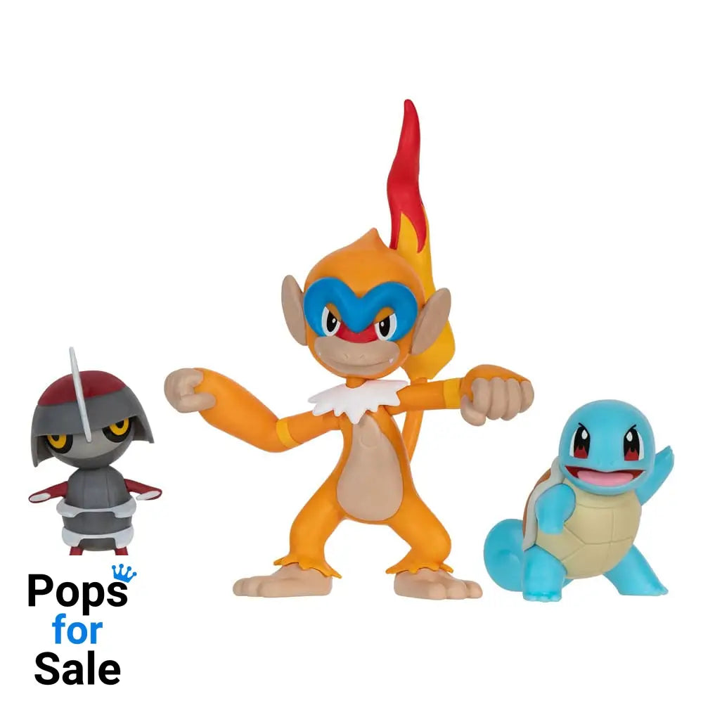 Pokémon Battle Figure Set 3-Pack Pawniard, Squirtle #1, Monferno 5 cm