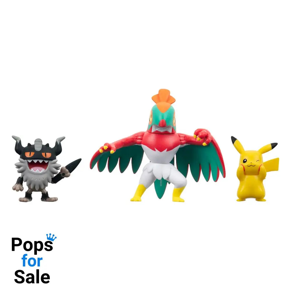 Pokémon Battle Figure Set 3-Pack Pikachu #8, Perrserker, Hawlucha 5 cm