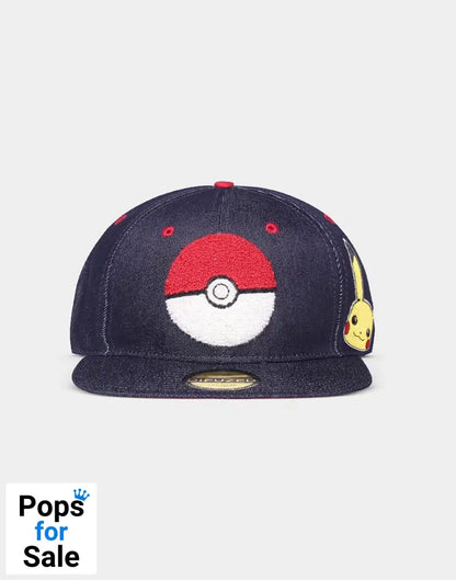Pokemon Denim Snapback Cap Logo Beanies & Caps