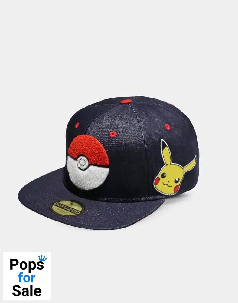 Pokemon Denim Snapback Cap Logo