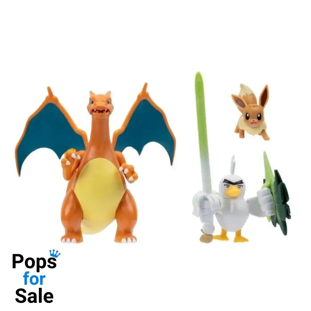 Pokémon Figure 3-Pack Eevee, Sirfetch'd & Charizard