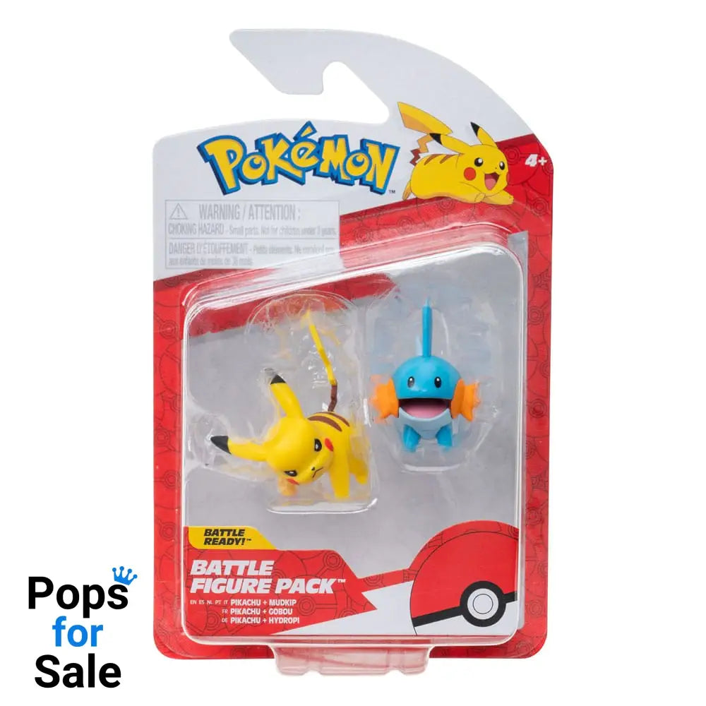Pokémon First Partner Battle Figure Set Figure 2-Pack Mudkip & Pikachu #4