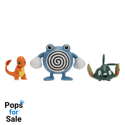 Pokémon First Partner Battle Figure Set Figure 3-Pack Charmander, Trubbish & Poliwhirl