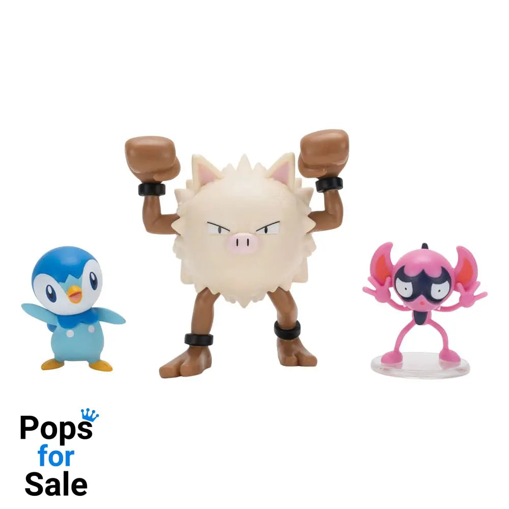 Pokémon First Partner Battle Figure Set Figure 3-Pack Impidimp, Piplup & Primape