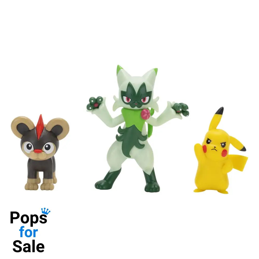 Pokémon First Partner Battle Figure Set Figure 3-Pack Litleo, Pikachu & Floragato