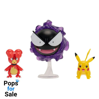 Pokémon First Partner Battle Figure Set Figure 3-Pack Magby, Pikachu & Gastly