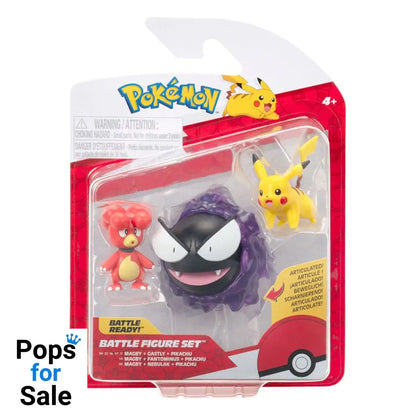 Pokémon First Partner Battle Figure Set Figure 3-Pack Magby, Pikachu & Gastly