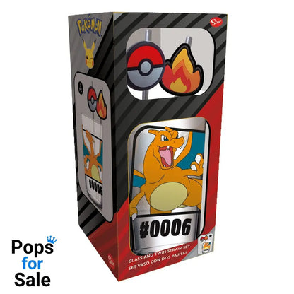 Pokémon Glass Tumbler with Straws Charizard 480 ml
