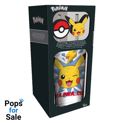 Pokémon Glass Tumbler with Straws Pikachu 485 ml Kitchen- and Tableware