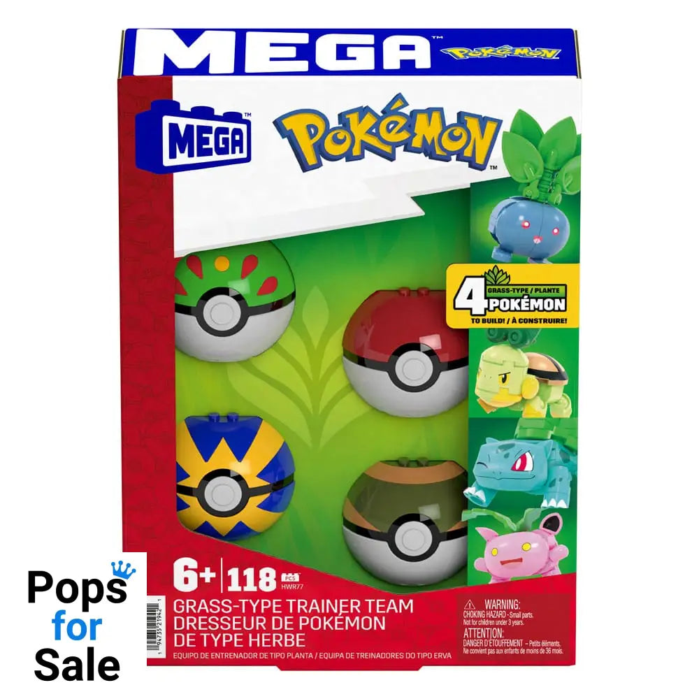 Pokémon MEGA Construction Set Grass-Type Trainer Team Building Toy Kit Construction kits