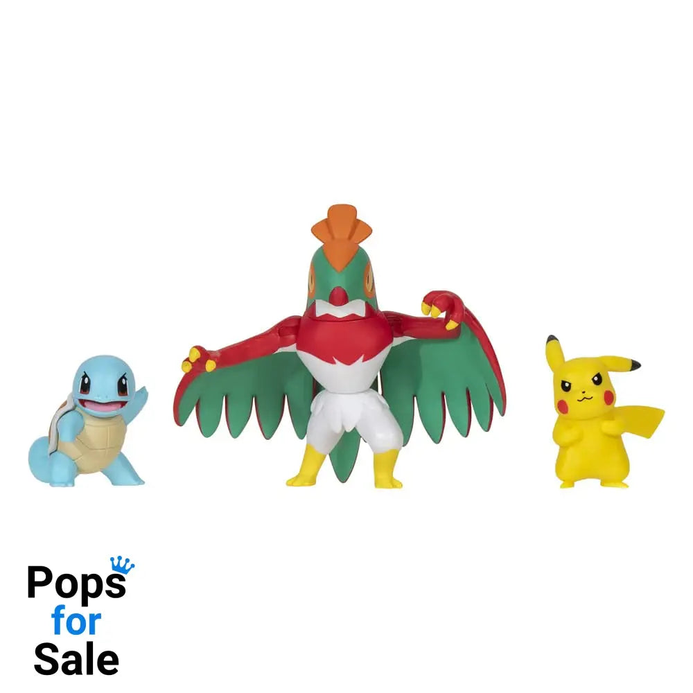Pokémon Select Battle Figure Pikachu, Squirtle, Hawlucha 7,5 cm