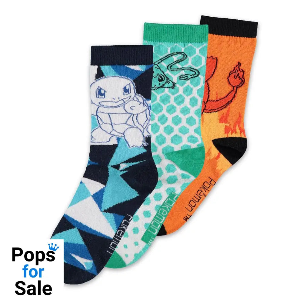 Pokemon Socks 3-Pack Crew 43-46