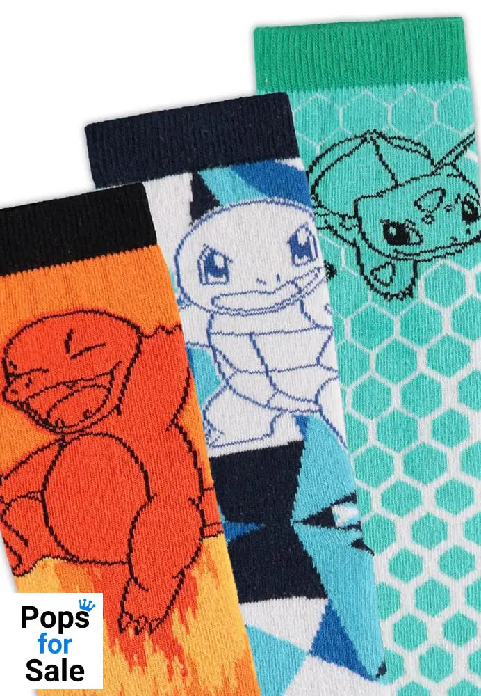 Pokemon Socks 3-Pack Crew 43-46