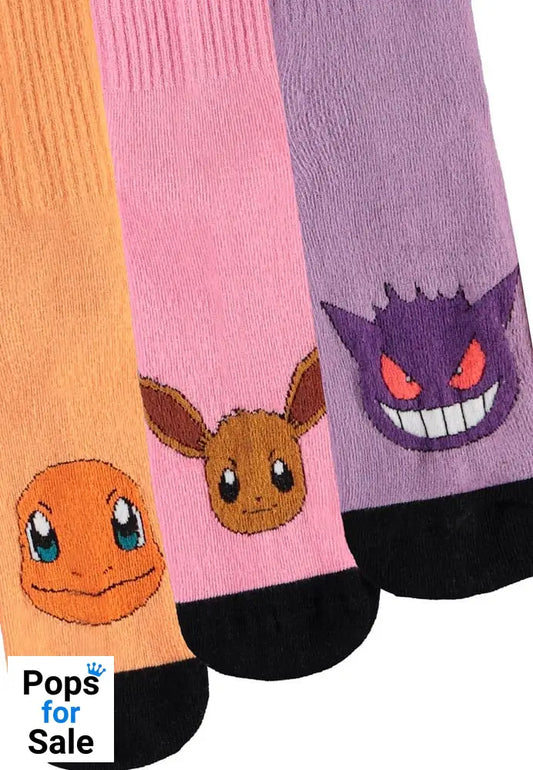 Pokemon Socks 3-Pack Heads Colormix 35-38 Footwear