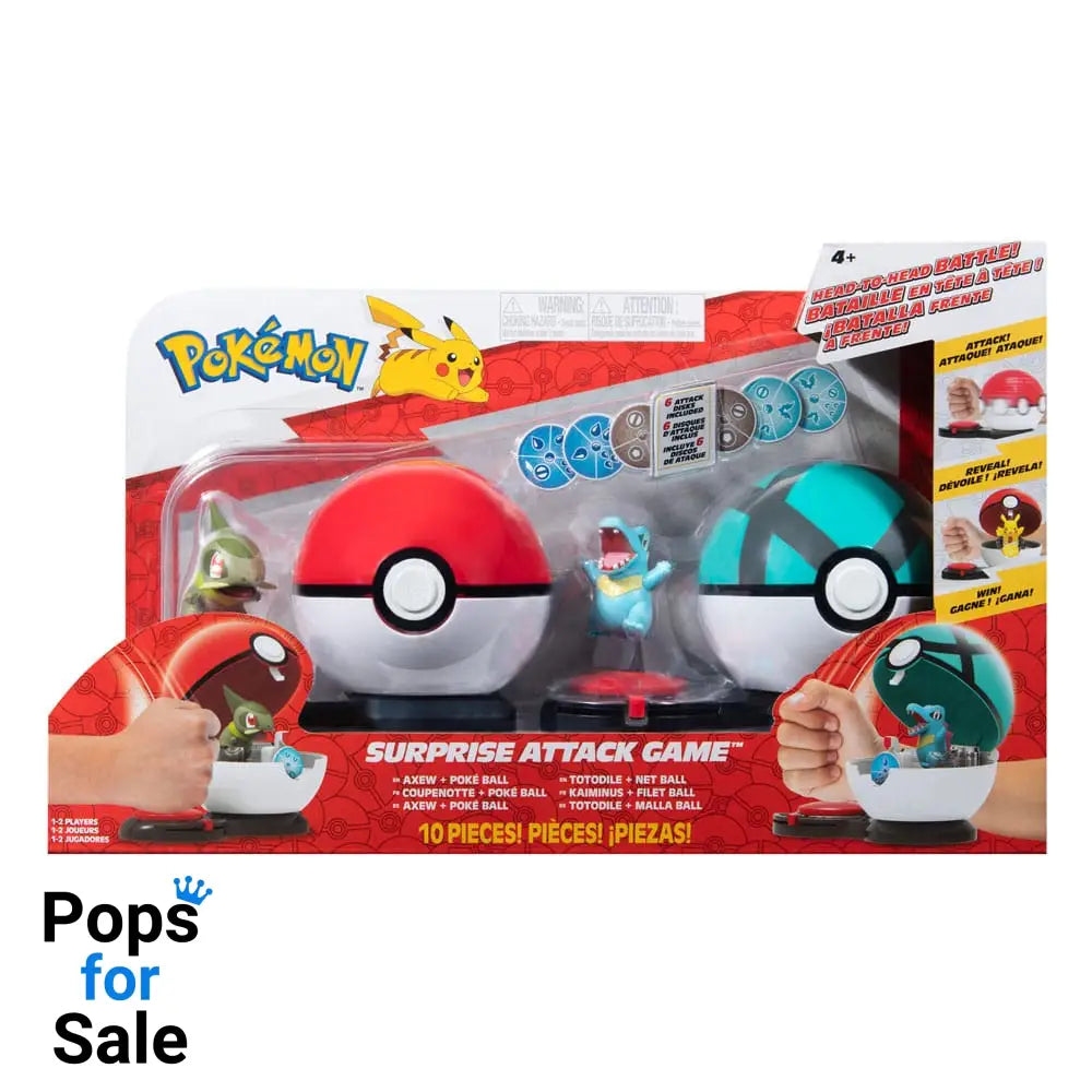 Pokémon Surprise Attack Game Axew & Poké Ball vs. Totodile & Net Ball