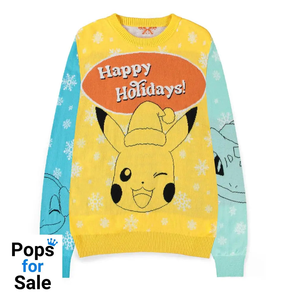 Pokémon Sweater Pikachu, Bulbasaur, Squirtle & Charmender (Christmas Jumper) Size S